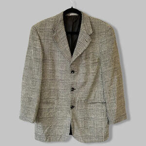 Vintage Bellissimo Hill Wool Blend  Plaid Blazer Union Made in Canada